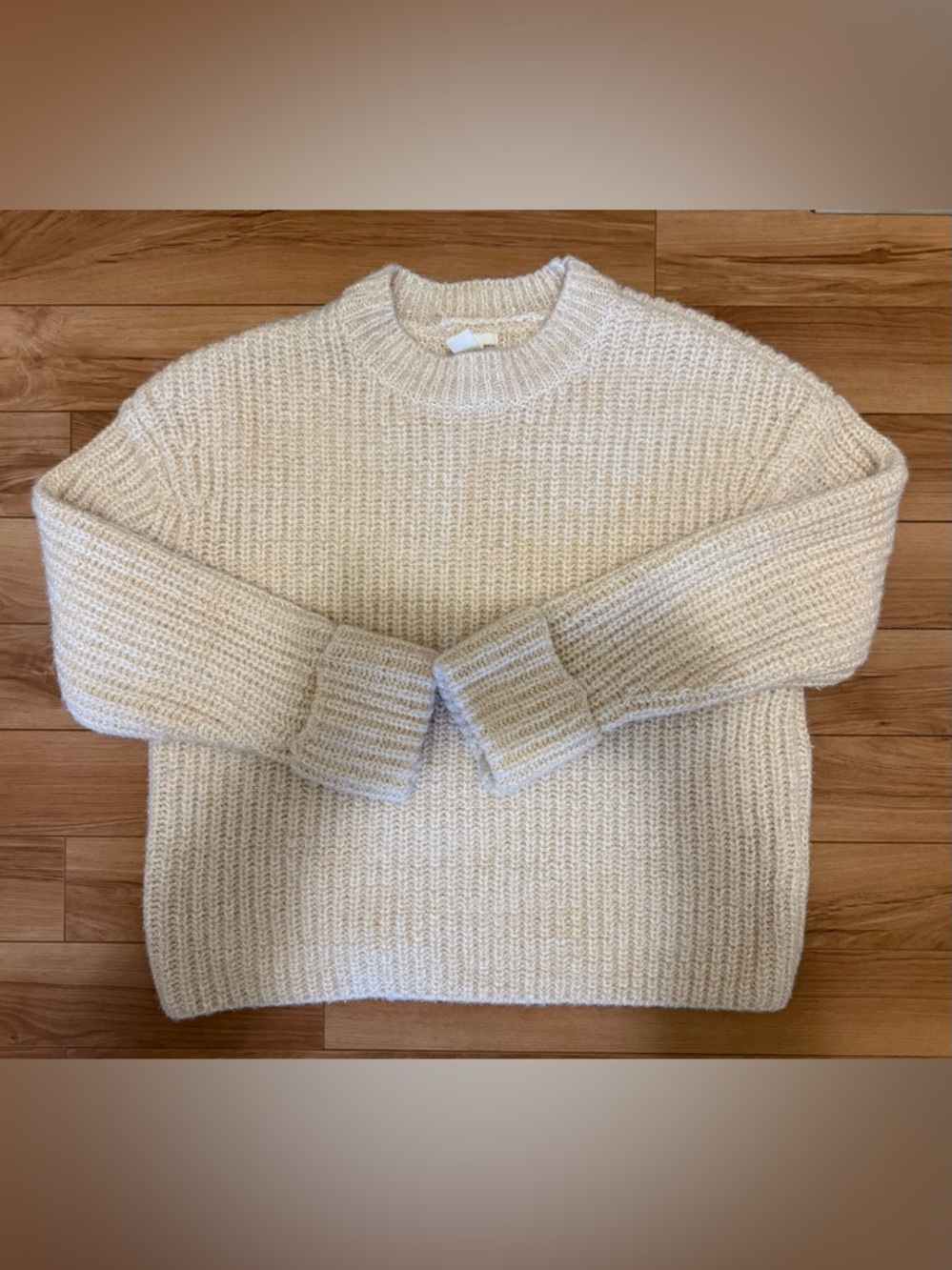 H&M Cream Sparkle Chunky Jumper Long Sleeve Top - Size Medium - Picture 5 of 14